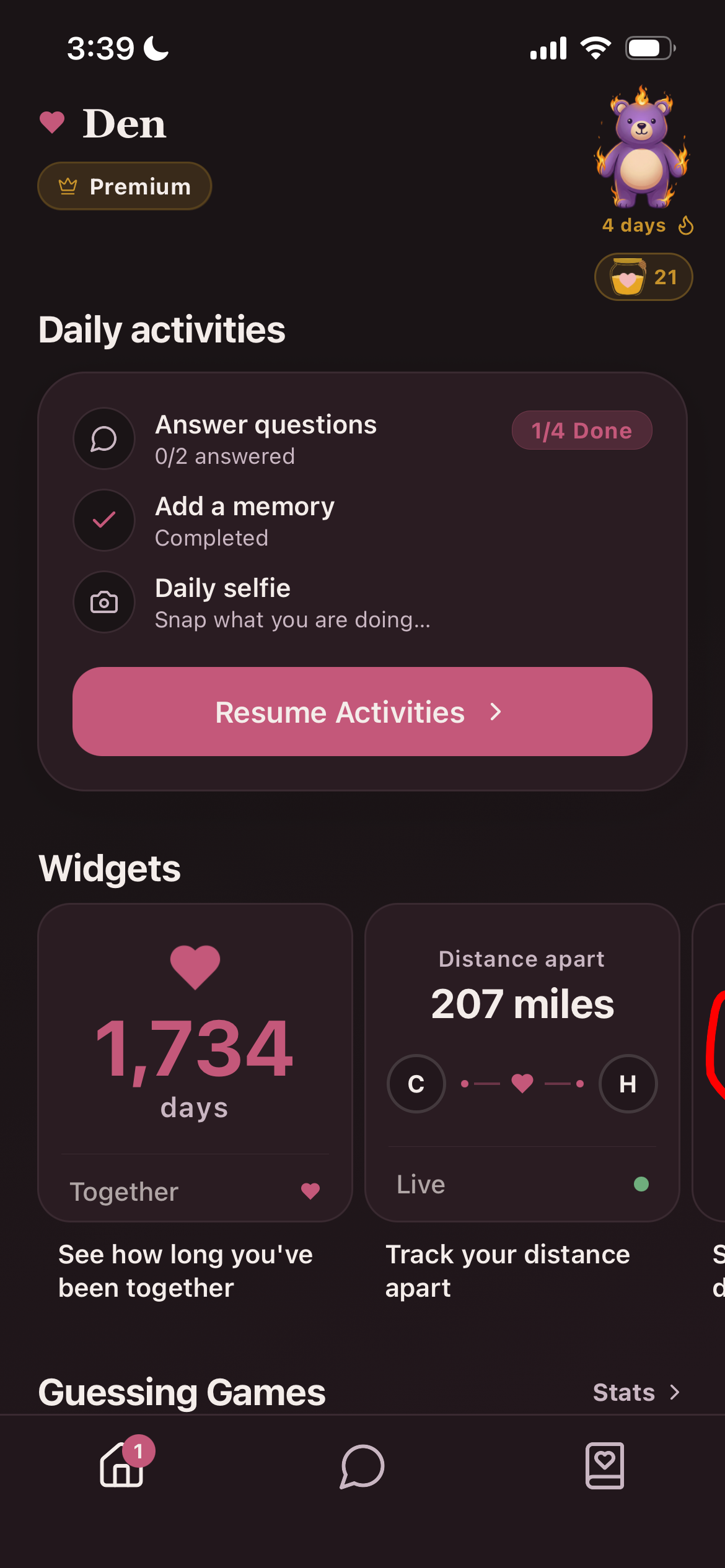 Den home screen preview